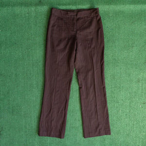 VINTAGE BROWN STRIPED STRAIGHT LEG WOMENS DRESS PANTS SZ 2
